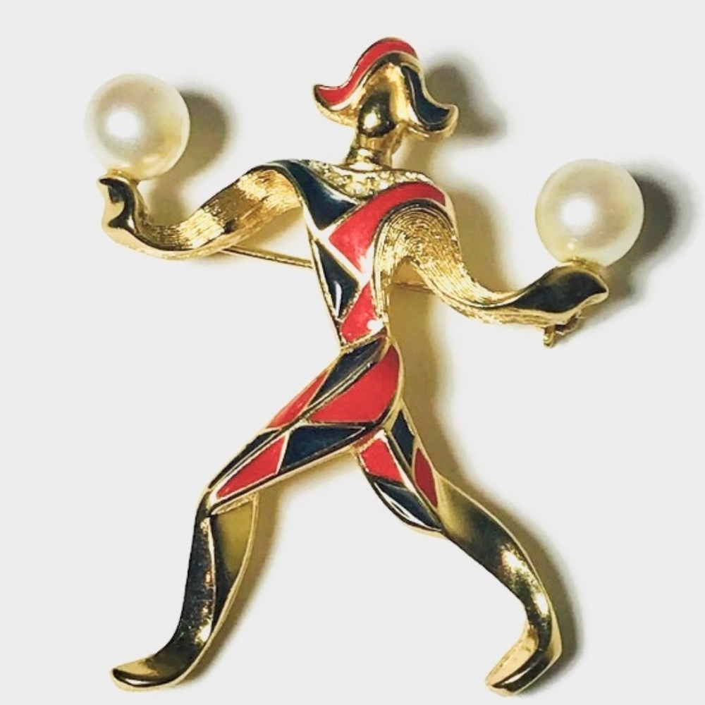 Christian Dior VTG Harlequin Jester Brooch/Pin